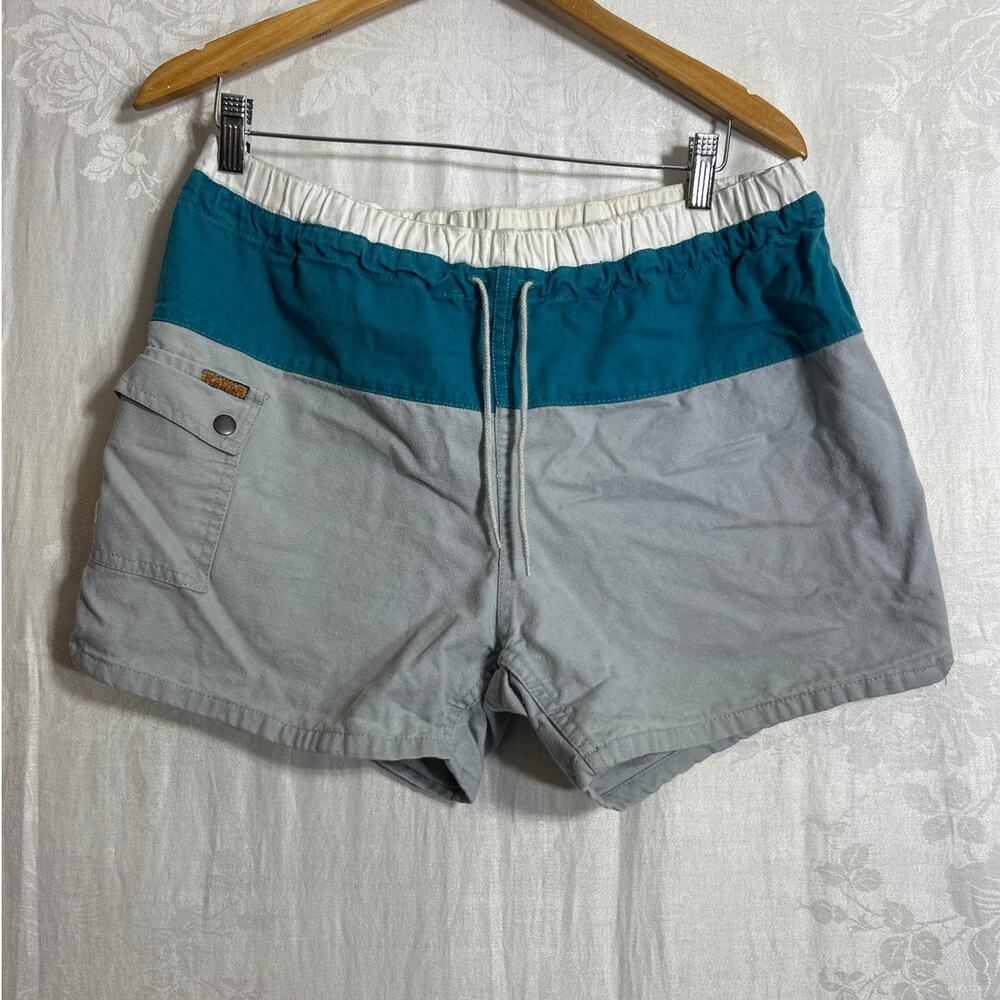 Vintage RADAR Shorts Large Blue Color Block Bloke Denim Cargo Drawstring Bloke